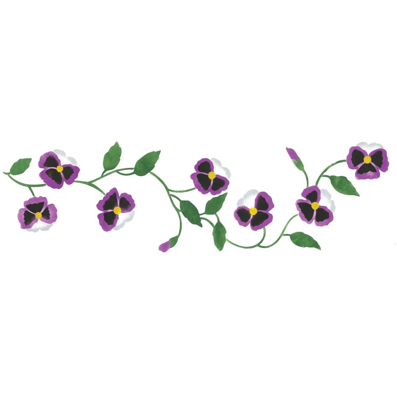 Pansy Flower Wall Stencil | 3172 by Designer Stencils | Floral Stencils | Reusable Art Craft Stencils for Painting on Walls, Canvas, Wood | Reusable Plastic Paint Stencil for Home Makeover | Easy to Use & Clean Art Stencil